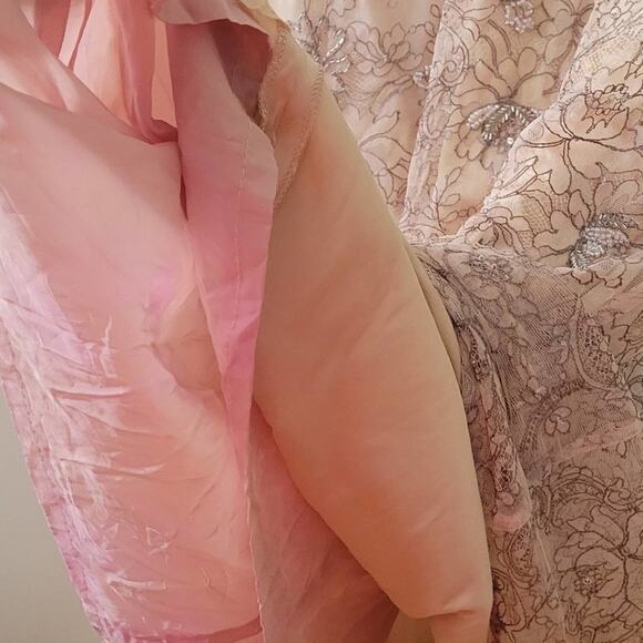 Victoria Royal Vintage Beaded Lace Champagne Gown - Picture 4 of 16